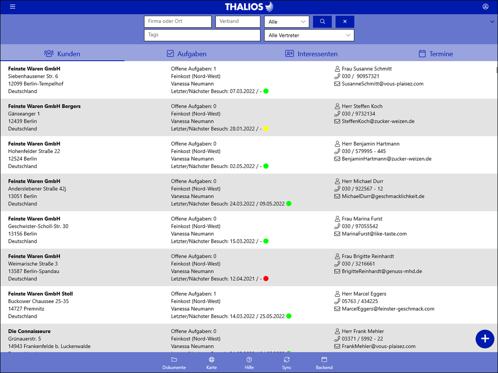 Kundenverwaltung Thalios CRM